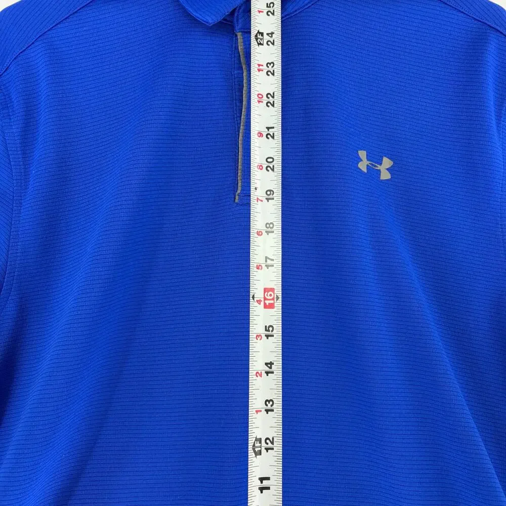 Under Armour HeatGear Mens Golf Polo Shirt Royal Blue Large - Picture 3 of 14